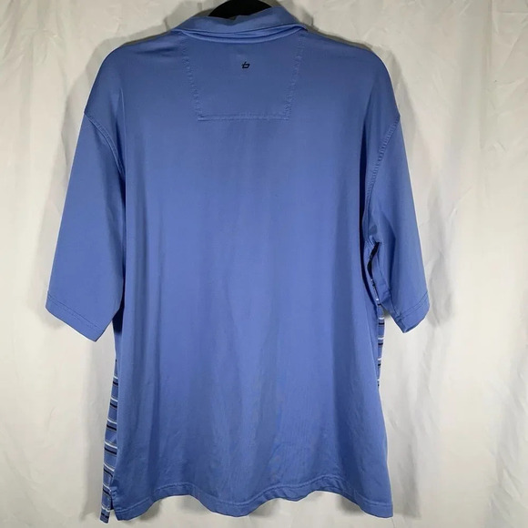 Bolle Golf Men’s XL Blue Striped Polo Short Sleeve Tech Collared Button - Picture 7 of 8
